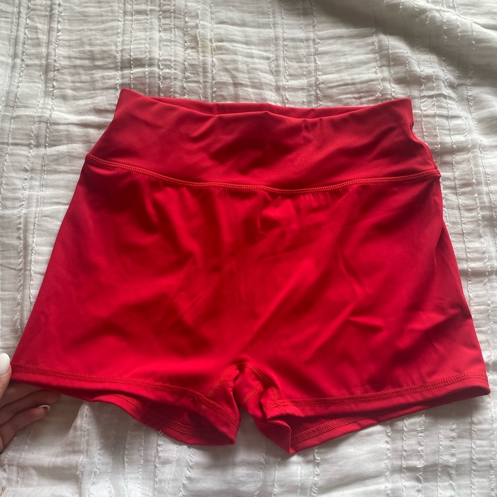 Shein Red High-Waisted Athletic Shorts